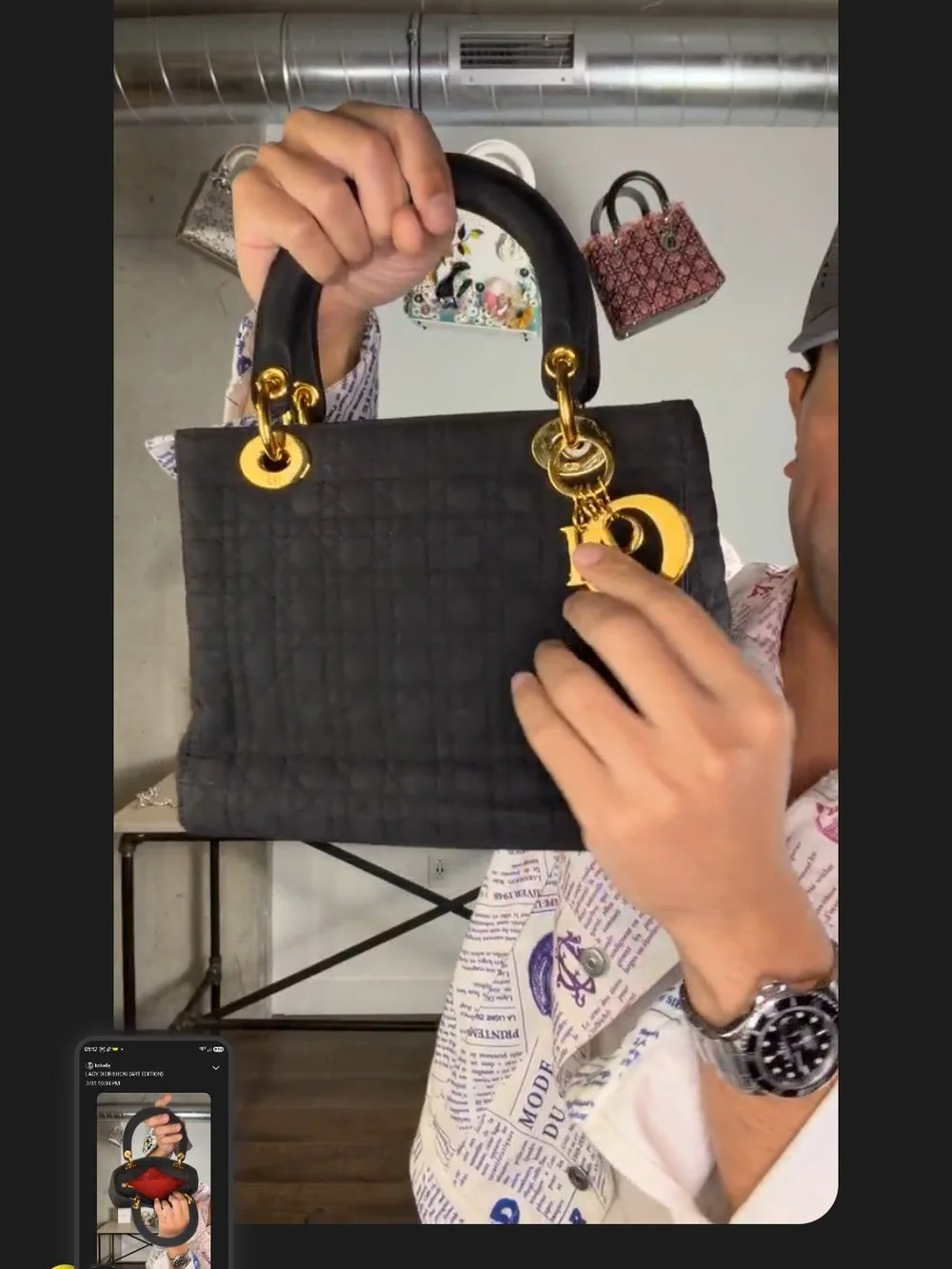 Vintage Christian Dior Medium Lady Dior Bag